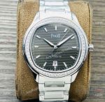 Swiss Grade Copy Piaget Polo Thinnest Automatic Watch Grey Dial Stainless Steel Case